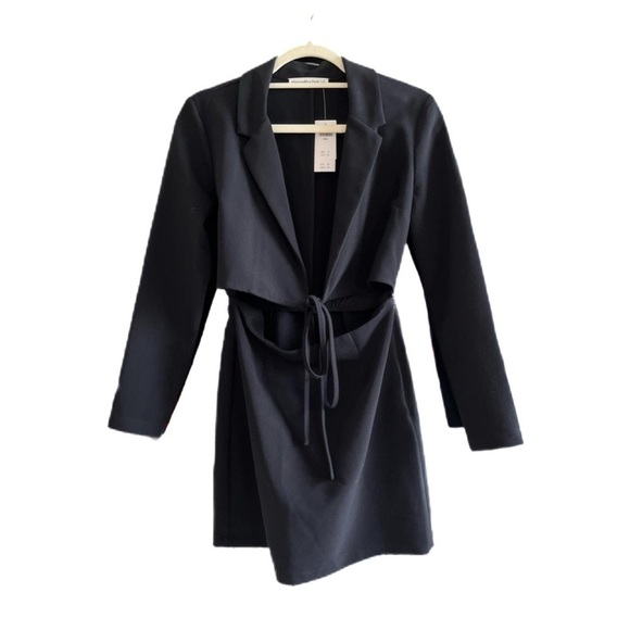 NWT ABERCROMBIE & FITCH Elegant Black Women's Blazer Cut Out Dress (S) - Picture 2 of 3